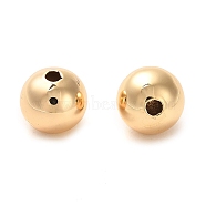 Brass Beads, Round, Real 18K Gold Plated, 8x7.5mm, Hole: 1.8mm(KK-F870-01G-01)