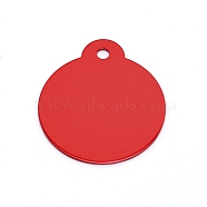 Aluminum Blank Pendants, Flat Round, Crimson, 36x31.5x1mm, Hole: 3mm, 10pcs/bag(ALUM-WH0164-88A)