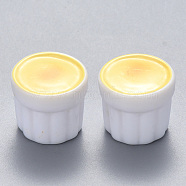 Opaque Resin Beads, No Hole/Undrilled, Cup, Milky Tea, Imitation Food, Champagne Yellow, 16x13mm(CRES-N022-35)