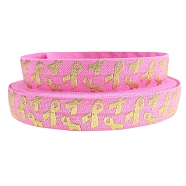50 Yards Flat Hot Stamping Ribbon Nylon Elastic Cord, Folding Stretchy Cord, for Garment Accessories, Hot Pink, 5/8 inch(15mm)(PW-WG14659-02)