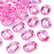 Transparent Acrylic Linking Rings, Quick Link Connectors, for Cable Chains Making, Oval, Camellia, 24x18x5mm, Inner Diameter: 13x7mm, about 403pcs/500g(MACR-S373-19-B15)