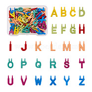 Craftdady 52Pcs Spray Painted Alloy Alphabet Links Connectors, Cadmium Free & Lead Free, Letter, Letter A~Z, 13.5~14x3~11x1.5mm, Hole: 2mm, 2pc/letter, 2set/box(FIND-CD0001-06)
