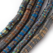 Electroplated Non-magnetic Synthetic Hematite Beads Strands, Half Plated, Heishi Beads, Flat Round/Disc, Mixed Color, 7.5~8x2mm, Hole: 1mm, about 380pcs/strand, 14.96 inch(38cm)(G-P408-Q-8x2)
