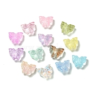 Transparent Glass Bead, Butterfly, Mixed Color, 12x15x6mm, Hole: 1mm(X-GLAA-H025-04)