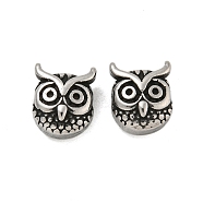 Animal 304 Stainless Steel Beads, Antique Silver, Owl, 10.5x9x5.5mm, Hole: 1.8mm(STAS-E214-11AS-08)