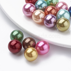 Environmental Plastic Imitation Pearl Beads, High Luster, Grade A, No Hole Beads, Round, Mixed Color, 6mm(MACR-S277-6mm-C)