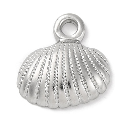 Anti-Tarnish 304 Stainless Steel Pendants, Shell Charm, Stainless Steel Color, 18x16x4mm, Hole: 2.5mm(STAS-D194-09S)