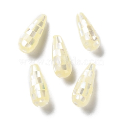 Natural White Shell Beads, Teardrop, Half Drilled, 21~22x10.5~11mm, Hole: 0.8mm(SSHEL-B002-10A-04)