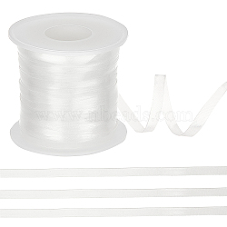 TPU Elastic Cord, Flat with Embossed Pattern, with Plastic Empty Spools, Clear, 6mm, about 104.99 Yards(96m)/roll(EW-NB0001-08)