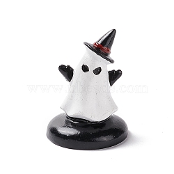 Halloween Theme Mini Resin Home Display Decorations, Ghost with Hat, WhiteSmoke, 29x39mm(DJEW-B005-23)