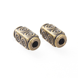 Tibetan Style Beads, Alloy Beads, Lead Free & Cadmium Free, Cuboid, Antique Bronze Color, 10.5mm long, 5mm wide, 5mm thick, hole: 2.5mm(X-MLF0044Y)