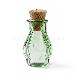 Miniature Glass Bottles, with Cork Stoppers, Empty Wishing Bottles, for Dollhouse Accessories, Jewelry Making, Lime Green, 25x14mm(GLAA-H019-01E)
