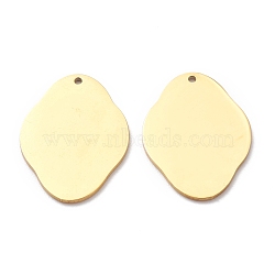 304 Stainless Steel Pendant, Stamping Blank Tag, Oval, Golden, 23.5x17x1mm, Hole: 1.2mm(STAS-Y006-07G)