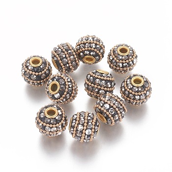 Handmade Indonesia Beads, with Metal Findings, Round, Silver Color Plated, PeachPuff, 17x15mm, Hole: 3mm