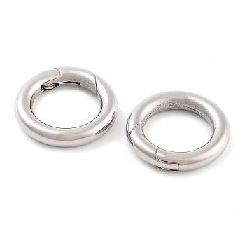 Non-Tarnish 316 Stainless Steel Spring Gate Rings, Rings, Stainless Steel Color, 16x3mm