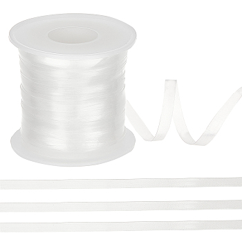 TPU Elastic Cord, Flat with Embossed Pattern, with Plastic Empty Spools, Clear, 6mm, about 104.99 Yards(96m)/roll