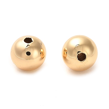 Brass Beads, Round, Real 18K Gold Plated, 8x7.5mm, Hole: 1.8mm