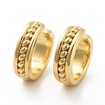 Brass Open Cuff Earrings for Women, Cadmium Free & Nickel Free & Lead Free, Real 18K Gold Plated, 14.5x4mm