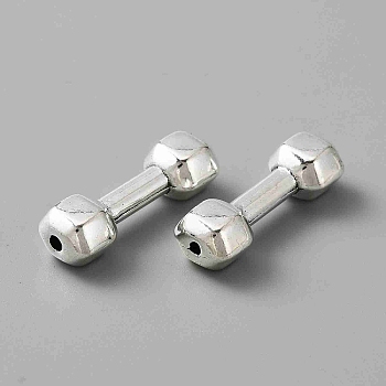 Alloy Beads, Dumbbell, Antique Silver, 25.5x8.5x6.5mm, Hole: 1.5mm