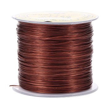 Japanese Flat Elastic Crystal String, Polyester Thread, for Stretch Bracelets Gemstone Jewelry Making, Saddle Brown, 0.5mm, about 65.6 yards(60m)/roll