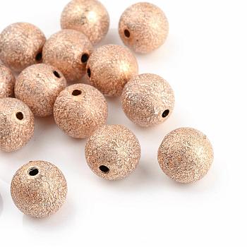 Spray Painted Acrylic Beads, Matte Style, Round, Navajo White, 10mm, Hole: 2mm, about 1000pcs/500g
