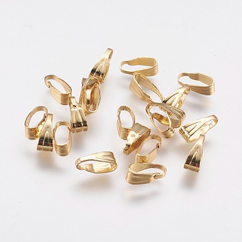Brass Snap on Bails, Long-Lasting Plated, Real 18K Gold Plated, 7x3x3mm, Hole: 2.5x7mm