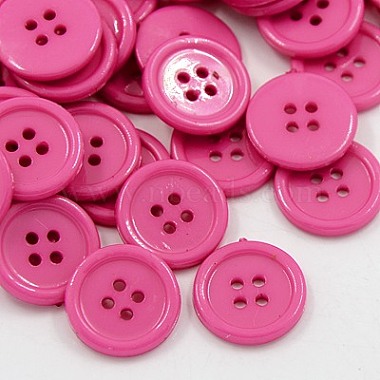 26L(16mm) HotPink Flat Round Acrylic 4-Hole Button