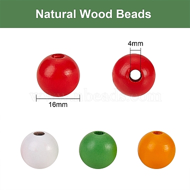 200шт 4 бусины окрашенные в цвета натурального дерева(WOOD-SZ0001-06)-2