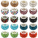 200Pcs 10 Colors Polymer Clay Rhinestone European Large Hole Beads with Silver Plated Brass Cores(FPDL-SC0001-01)-1