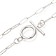 Unisex 304 Stainless Steel Paperclip Chain Necklaces(X-NJEW-H215-04P)-2