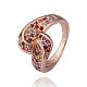 Настоящее розовое золото покрытием олова сплава красочные чешский горный хрусталь кольца для женщин(RJEW-BB14217-8RG)-1