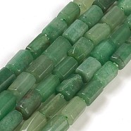 Natural Green Aventurine Beads Strands, with Seed Beads, Faceted, Column, 5.5~7.5mm, Hole: 0.7mm, about 26~33pcs/strand, 15.67''~16.46''(39.8~41.8cm)(G-M403-B26)