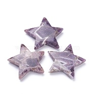 Natural Amethyst Beads, for Wire Wrapped Pendants Making, No Hole/Undrilled, Star, 50~54x54~59.5x9~11.5mm(G-J391-03C)