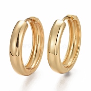 Brass Huggie Hoop Earrings, Long-Lasting Plated, Ring, Real 18K Gold Plated, 23~24.5x5mm, Pin: 1mm(EJEW-F260-01B-G)