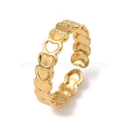 304 Stainless Steel Open Cuff Rings, Heart, Real 18K Gold Plated, US Size 7 1/4(17.5mm)(RJEW-Z018-03G)