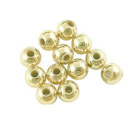 Plating Acrylic Beads, Round, Golden, about 12mm in diameter, hole: 2mm, about 560pcs/500g(PL685-2)
