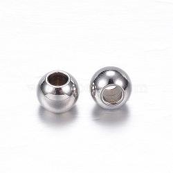 201 Stainless Steel Beads, Rondelle, Stainless Steel Color, Hole: 1.5mm, 4x3mm(STAS-D447-39B)