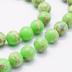 Natural Imperial Jasper Beads Strands, Dyed, Round, 8mm, Hole: 1mm, about 49pcs/strand, 15.7 inch.(X-G-K257-04-8mm)