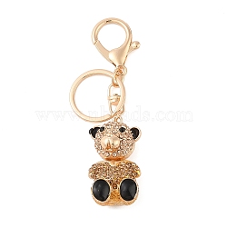 Zinc Alloy Rhinestone Keychain, Bear, Tan, 11.25cm(KEYC-M024-01KCG-01)