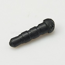 Plastic Mobile Dustproof Plugs, Black, 16mm, Pin: 3.5mm, Hole: 1mm(FIND-H022-1)