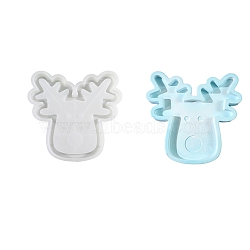 Cup Mat Silicone Molds, Resin Casting Coaster Molds, For UV Resin, Epoxy Resin Craft Making, Deer, White, 185x197x22mm(DIY-A053-08)