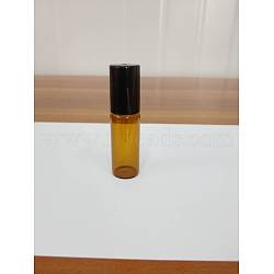 Glass Essential Oil Empty Perfume Bottle, with Roller Ball and Plastic Caps, Sienna, 6x3.2cm, 5ml(0.17 fl. oz)/bottle(CON-WH0013-01A-5ml)