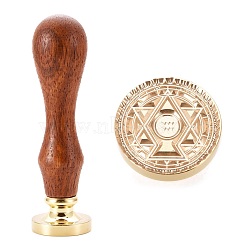 Brass Wax Sealing Stamp, with Rosewood Handle for Post Decoration DIY Card Making, Twelve Constellations, Aquarius, 89.5x25.5mm(AJEW-F047-D02)