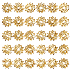 30Pcs Brass Spacer Beads, Long-Lasting Plated, Round, Real 18K Gold Plated, 9x8.5x1mm, Hole: 1.6mm(KK-DC0002-61)