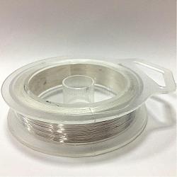 Round Copper Wire for Jewelry Making, Silver, 20 Gauge, 0.8mm, about 10m/roll(CWIR-WH0001-0.8mm-04)