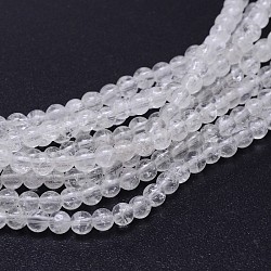 Natural Quartz Crystal Round Beads Strands, Rock Crystal Beads, 10mm, Hole: 1mm, about 40pcs/strand, 16 inch(G-J303-01-10mm)