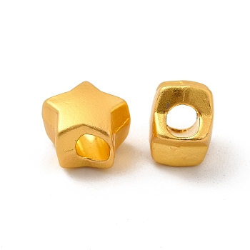 Alloy Beads, Star, Matte Gold Color, 9.5x10x7mm, Hole: 3.7mm