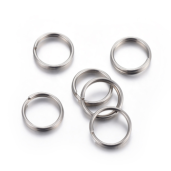 Tarnish Resistant 304 Stainless Steel Split Rings, Double Loops Jump Rings, Stainless Steel Color, 8x1mm, Inner Diameter: 7mm, Single Wire: 0.5mm