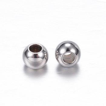 201 Stainless Steel Beads, Rondelle, Stainless Steel Color, Hole: 1.5mm, 4x3mm