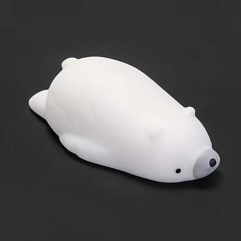 Polar Bear Shape Stress Toy, Funny Fidget Sensory Toy, for Stress Anxiety Relief, White, 65x33x19mm